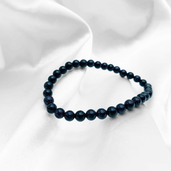 Blue Goldstone Beaded Bracelet