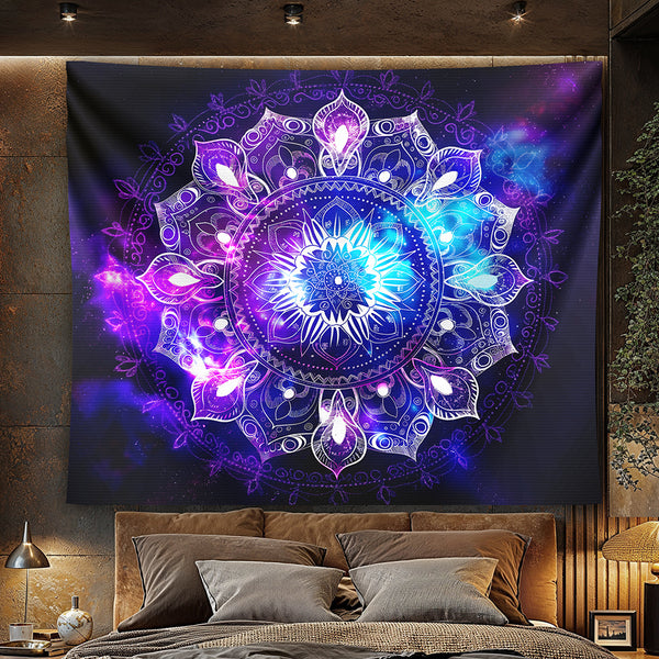 Cosmic Lotus Tapestry