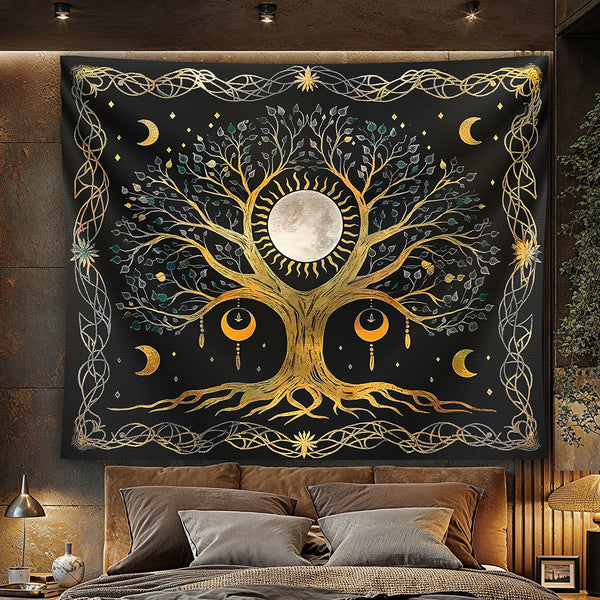 Cosmic Roots Tapestry
