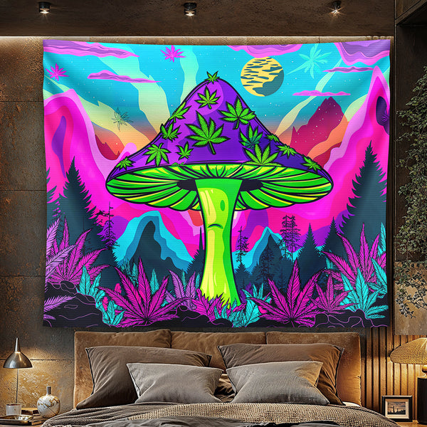 Neon Shroom Tapestry