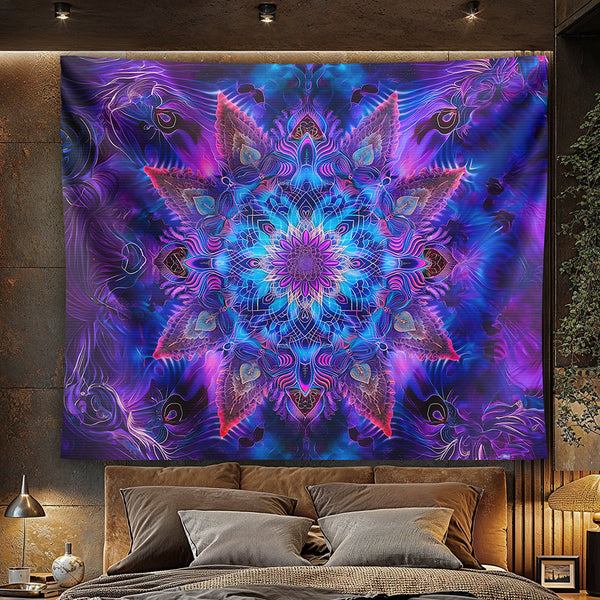 Psychedelic Starflower Tapestry