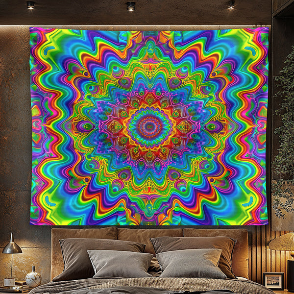 Rainbow Vortex Tapestry