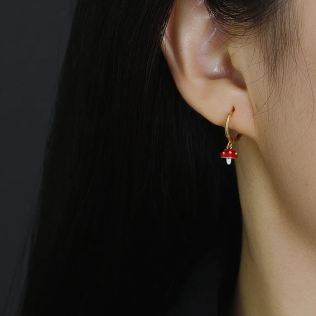Shroom Charm Hoop Earrings