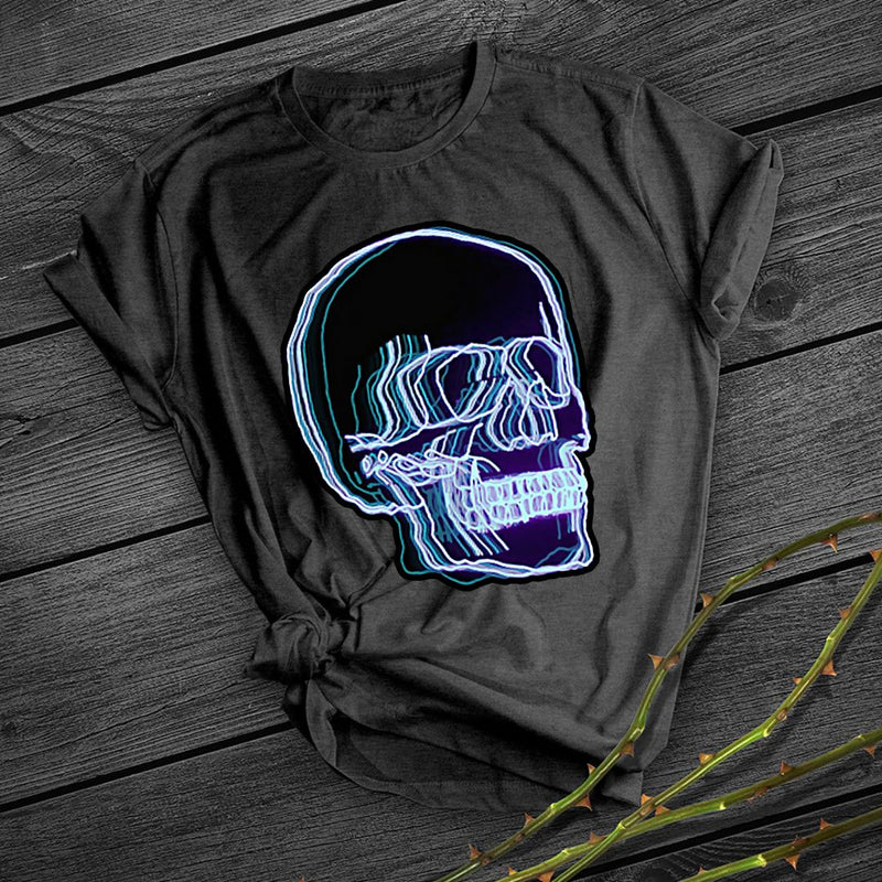 Neon Trippy Skull