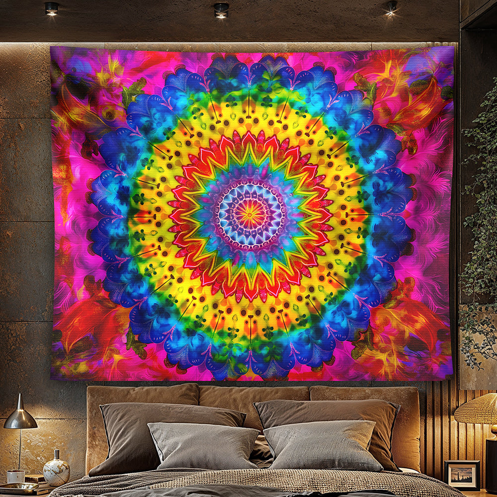 Psychedelic Sunburst Tapestry