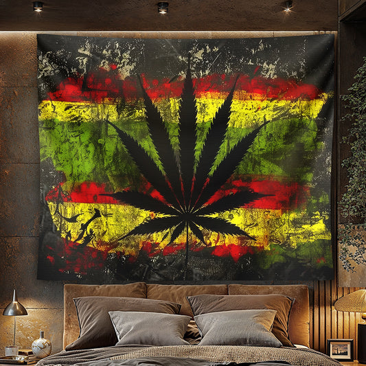 Rasta Leaf Tapestry