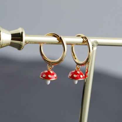 Shroom Charm Hoop Earrings