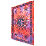 Aum Shanti Yoga Brushstroke Art Tie Dye Geometric Wall Tapestry